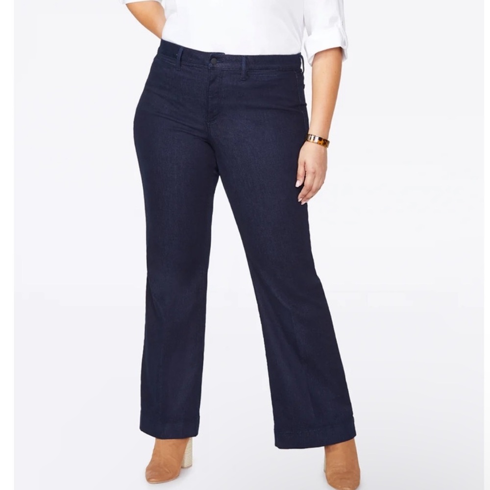 NYDJ NWT Dark Wash Wide Leg Teresa Trouser Jean size 18W